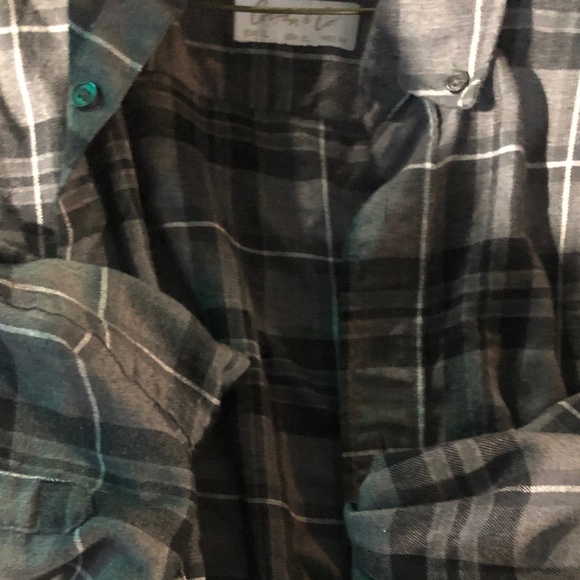 Cotton n co flannel stripe shirt. IMPORTED - Picture 1 of 4